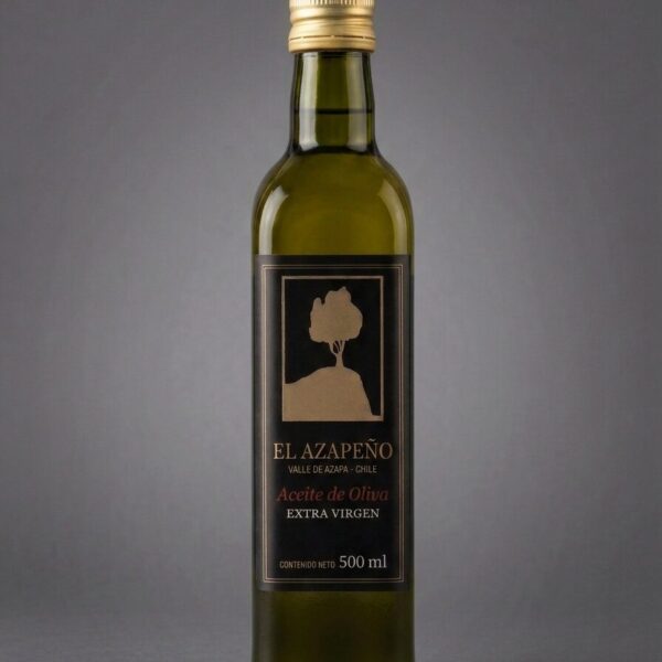 Botella de vidrio de 500 ml de aceite de oliva extra virgen El Azapeño