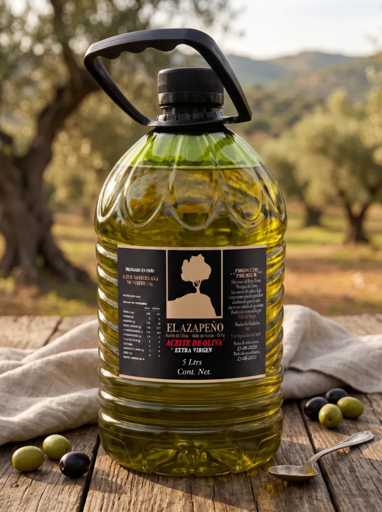 Bidón de 5 litros de aceite de oliva extra virgen El Azapeño